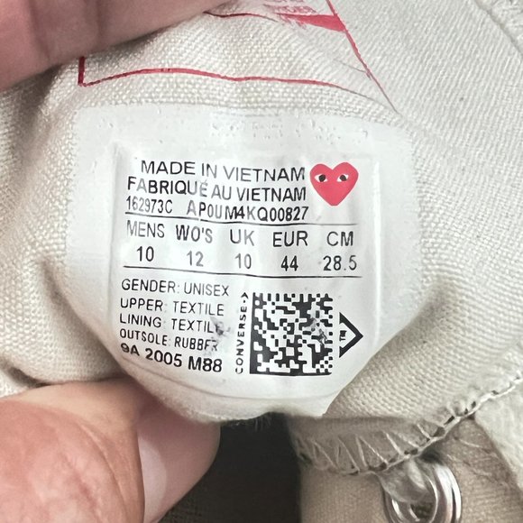 $320 Authentic COMME des GARCONS PLAY Converse Men's Green Hi Sneakers Sz.10 - Picture 2 of 12